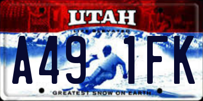 UT license plate A491FK