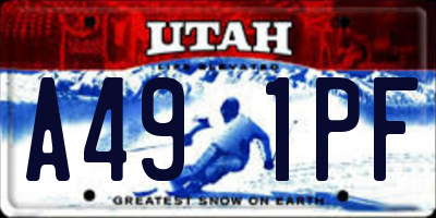 UT license plate A491PF