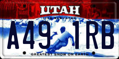 UT license plate A491RB