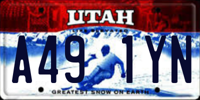 UT license plate A491YN