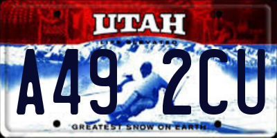 UT license plate A492CU