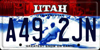 UT license plate A492JN