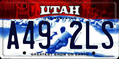 UT license plate A492LS