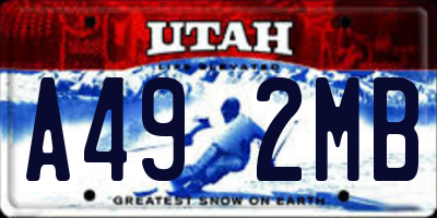 UT license plate A492MB