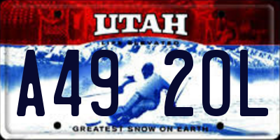 UT license plate A492OL