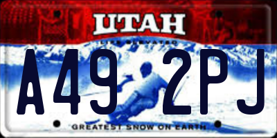UT license plate A492PJ