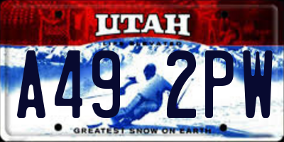 UT license plate A492PW