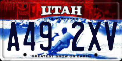 UT license plate A492XV