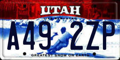 UT license plate A492ZP