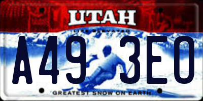 UT license plate A493EO