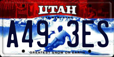UT license plate A493ES