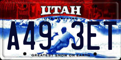UT license plate A493ET