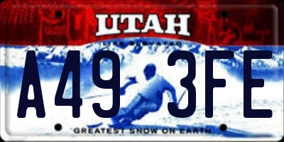 UT license plate A493FE