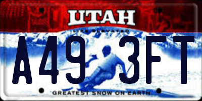 UT license plate A493FT