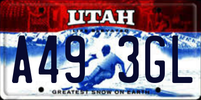 UT license plate A493GL