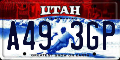 UT license plate A493GP
