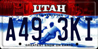 UT license plate A493KI