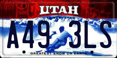 UT license plate A493LS