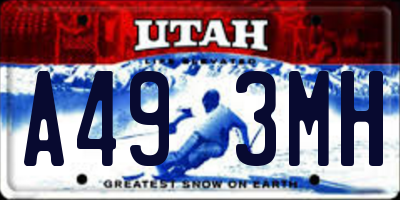 UT license plate A493MH