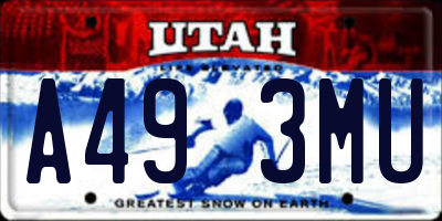 UT license plate A493MU