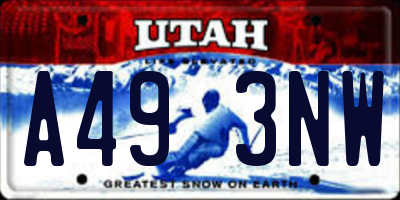 UT license plate A493NW