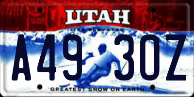 UT license plate A493OZ