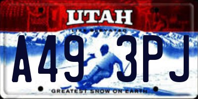 UT license plate A493PJ