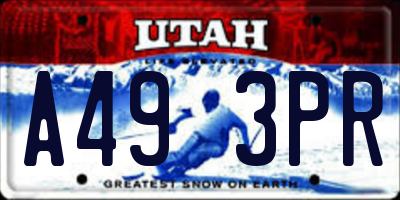 UT license plate A493PR