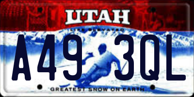 UT license plate A493QL