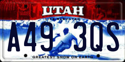 UT license plate A493QS