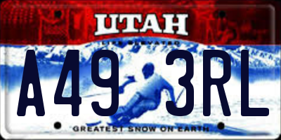 UT license plate A493RL
