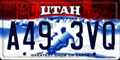 UT license plate A493VQ