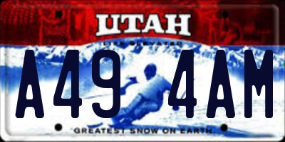 UT license plate A494AM