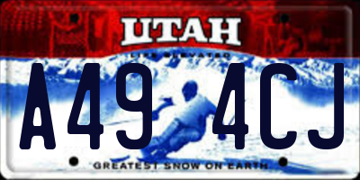 UT license plate A494CJ