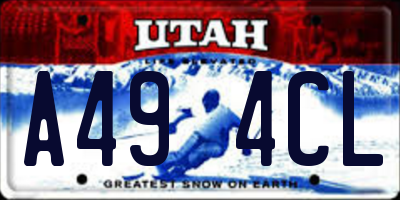 UT license plate A494CL