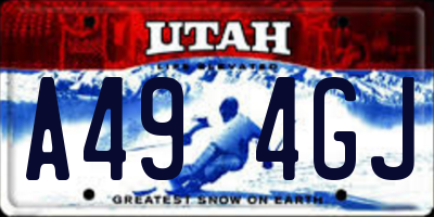 UT license plate A494GJ