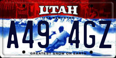 UT license plate A494GZ