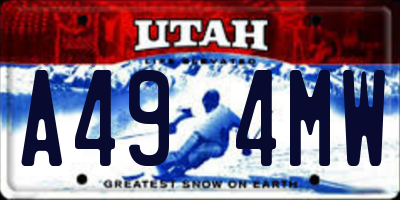 UT license plate A494MW
