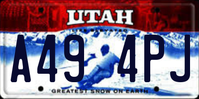 UT license plate A494PJ