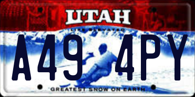 UT license plate A494PY