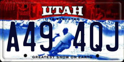 UT license plate A494QJ