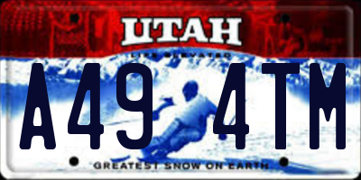UT license plate A494TM