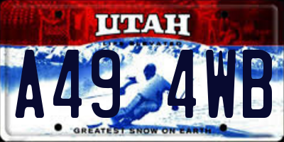 UT license plate A494WB