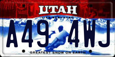 UT license plate A494WJ