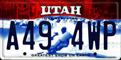 UT license plate A494WP