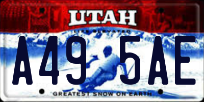 UT license plate A495AE