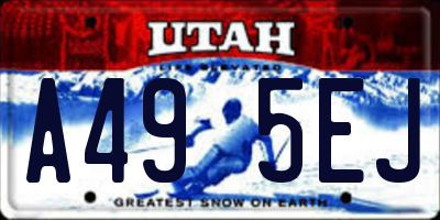 UT license plate A495EJ