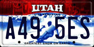 UT license plate A495ES