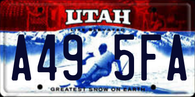 UT license plate A495FA