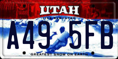 UT license plate A495FB
